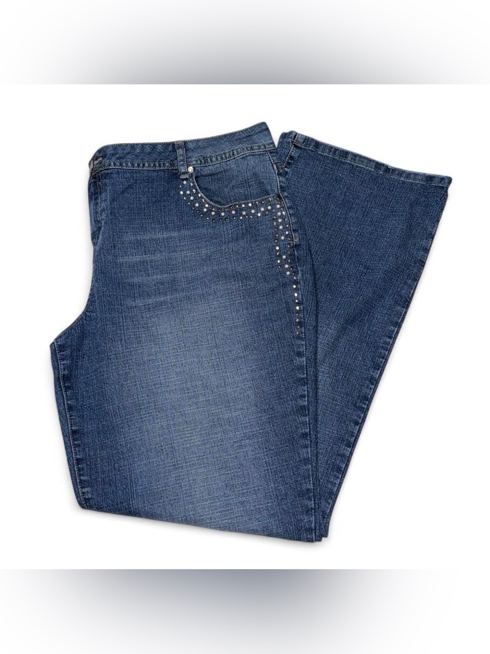 Mwahh jeans Blue Jeans with Rhinestone Accents